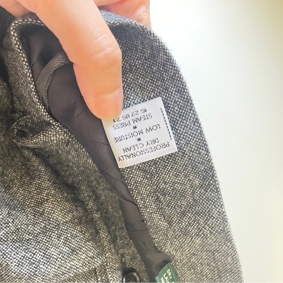 Lauren Ralph Lauren Wool Plaid Pleated Trouser Pant Gray SZ 12 - Picture 7 of 11